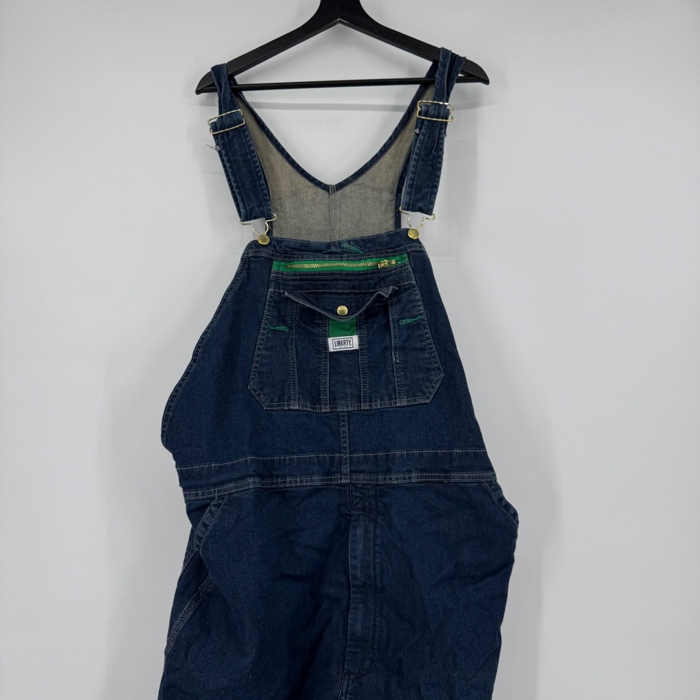 Liberty Mens Dark Wash Denim Bib Overalls 46x30 17006WIT Workwear Utility